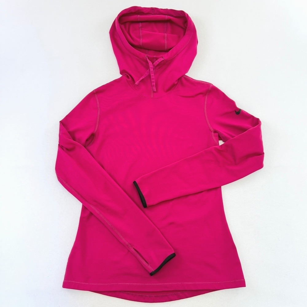 Nike Pro Hyperwarn Hoodie Dri-FIT  Womens Pink Long Sleeve Running Training Med‎